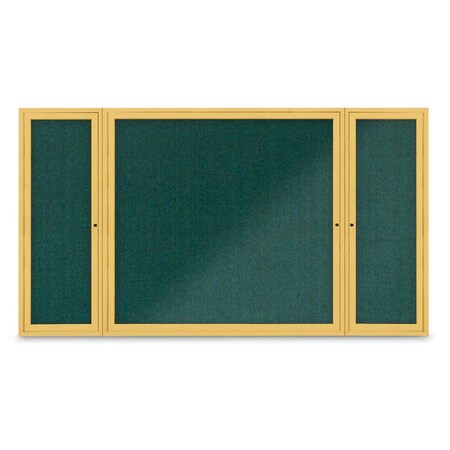 United Visual Products Indoor Enclosed Combo Board, 48"x36", Gold Frame/Grey & Cinnabar UVCB4836G-GREY-CINNABA